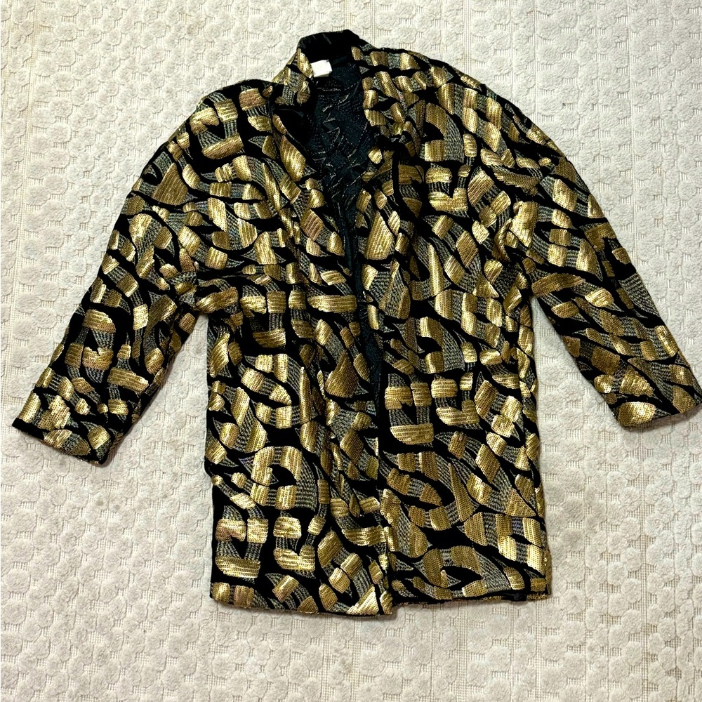 H&M Sequin Gold and Black Blazer